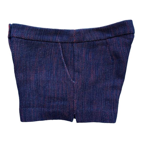 Trina Turk Textured Tweed Shorts Size‎ 2 Navy Magenta Pockets Tailored Chic EUC - Picture 6 of 8